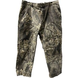 Vtg 90s Columbia Mossy Oak Hunting Camo Jeans Double Knees Denim Baggy Wide Leg